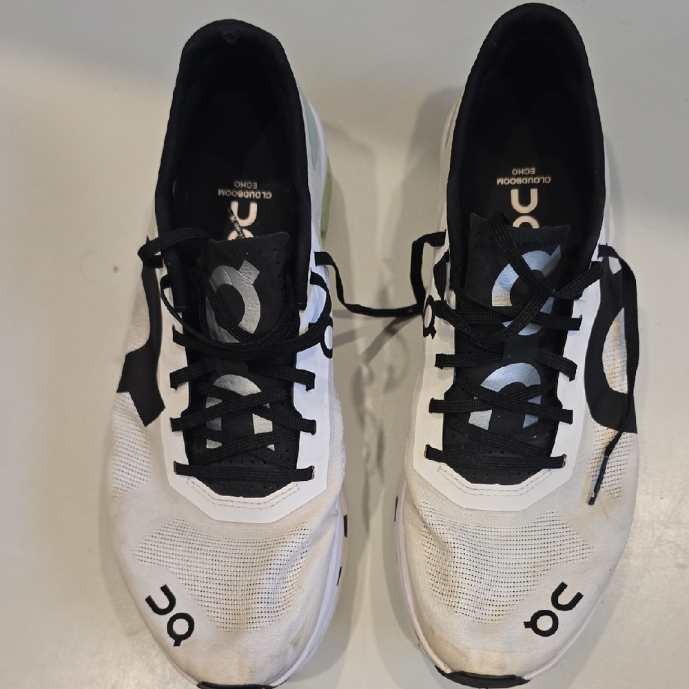 On Running Black and White Athletic Shoes